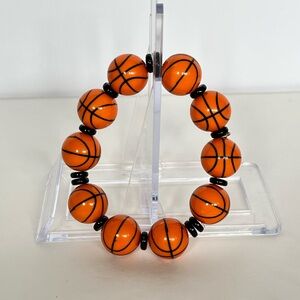 Basketball Bead Stretch Bracelet